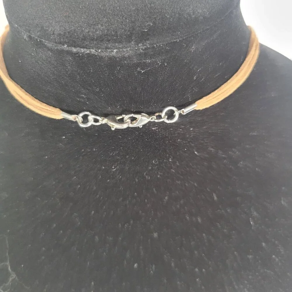 Multi-Color Beaded Necklace With Silver Accents & Adjustable Leather Cord